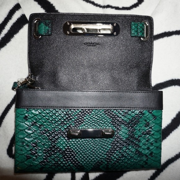 COACH  Swagger Embossed Python Clutch *Brand New* - Picture 2 of 8